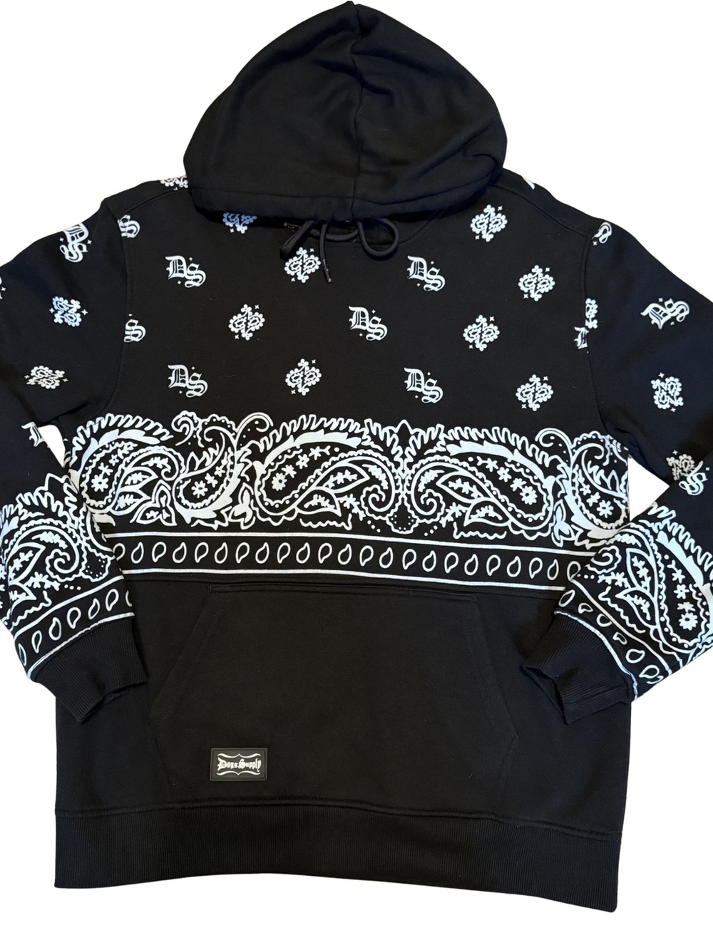 Dogg Supply by Snoop Dogg Black Bandana-Print Hoodie - S
